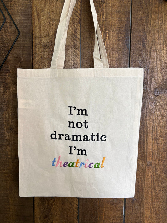 Embroidered statement tote bag