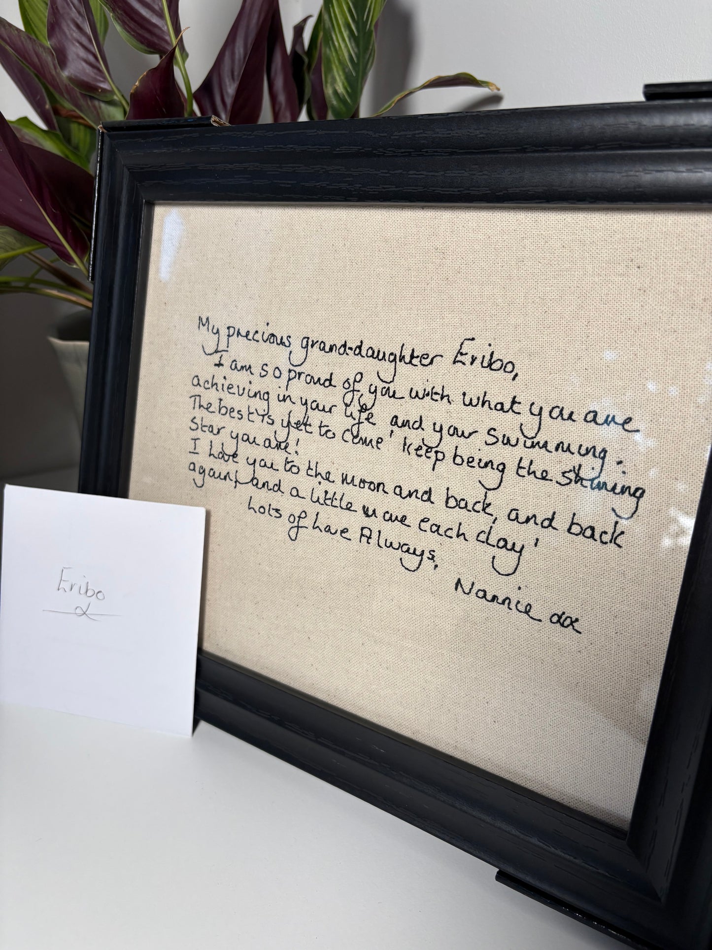 Embroidered Handwriting Artwork