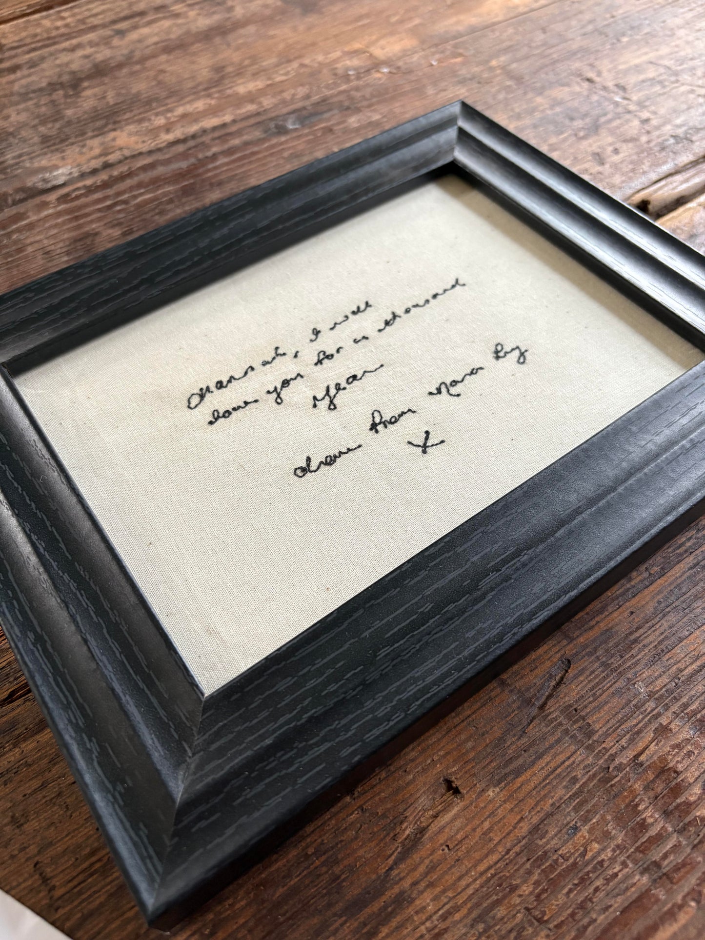 Embroidered Handwriting Artwork